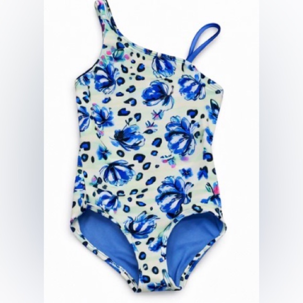 Floral and Leopard Print Swimsuit